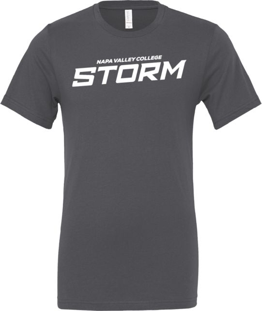 Napa Valley Bella + Canvas Asphalt Jersey Cotton T Shirt Napa Valley College Storm Wordmark - ONLINE ONLY